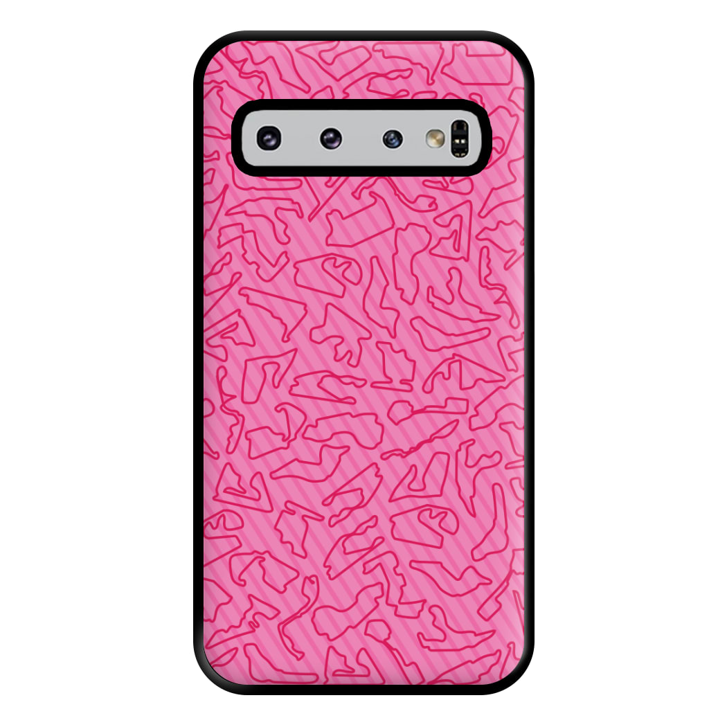 Track Outlines Pink Phone Case for Galaxy S10 Plus