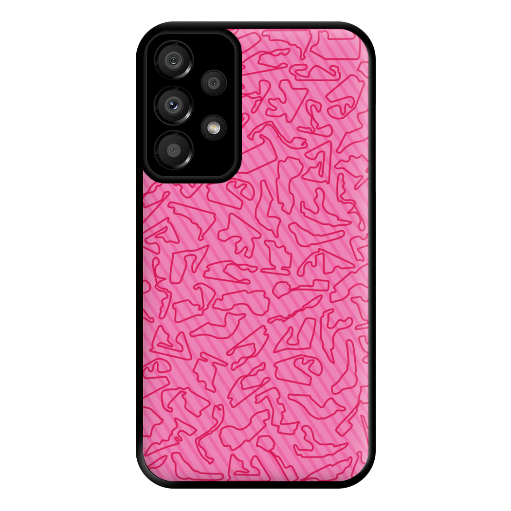 Track Outlines Pink Phone Case for Galaxy A33