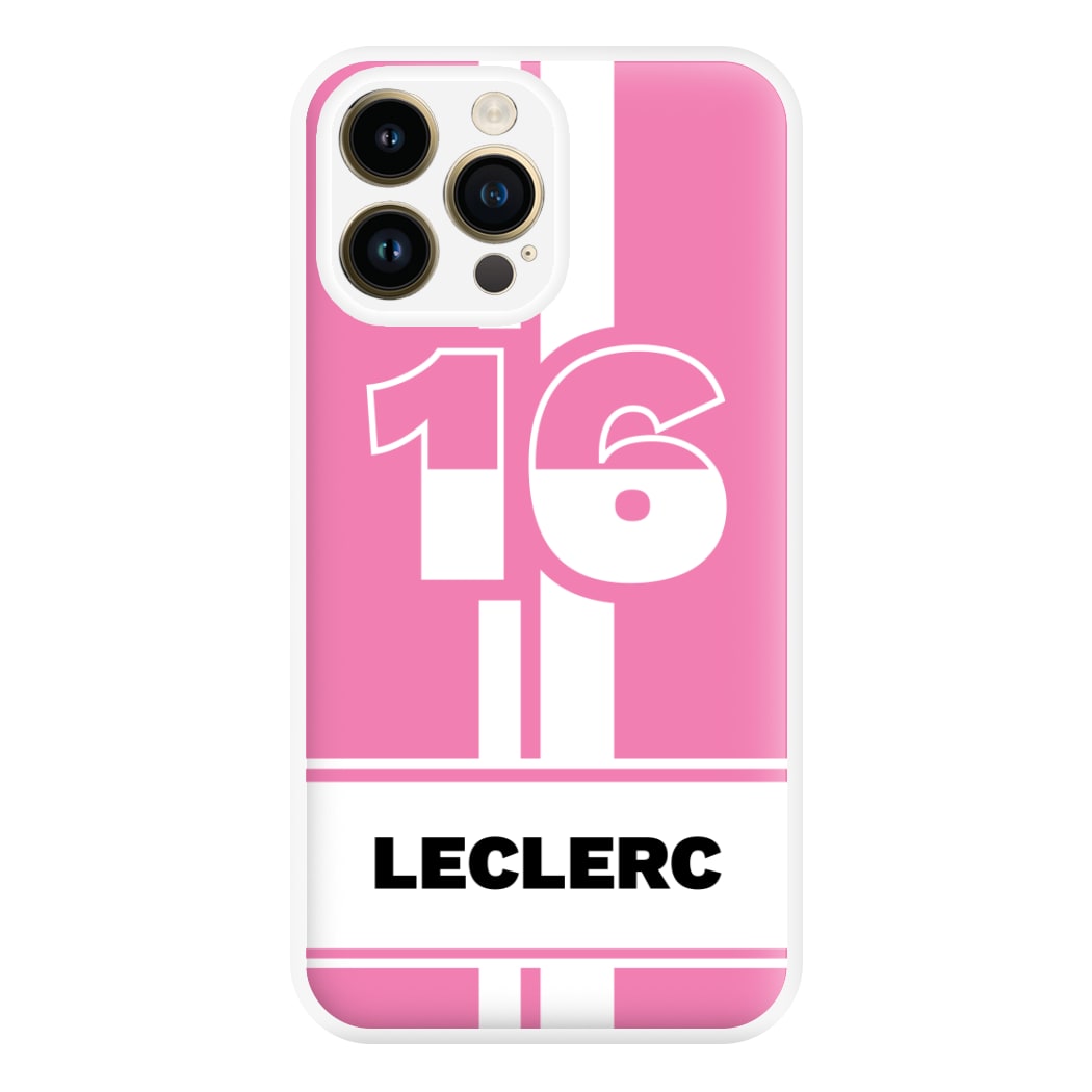 Pink Leclerc Phone Case for iPhone 14 Pro Max