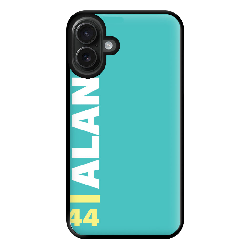 Personalised F1 Driver Blue Phone Case for iPhone 16 Plus