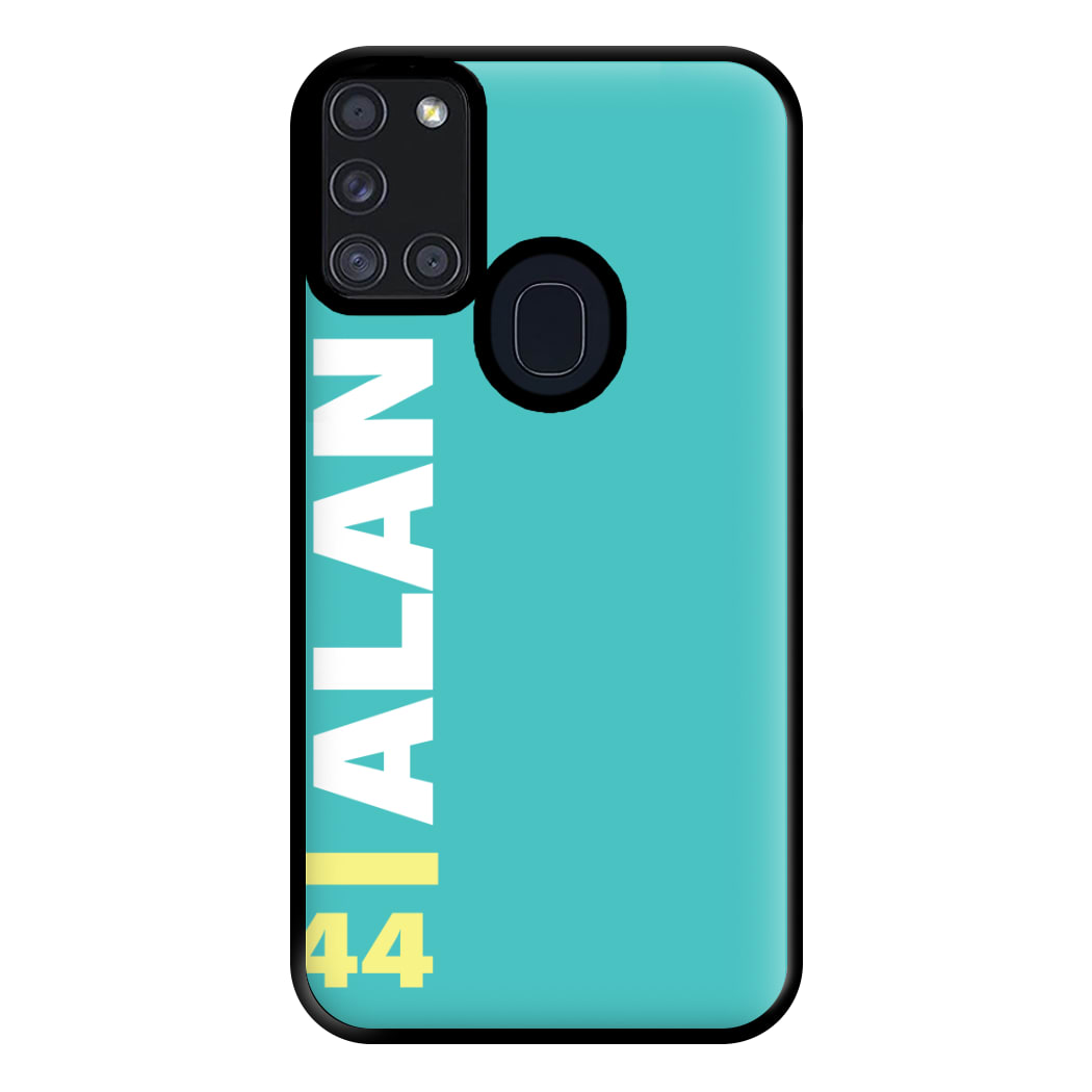 Personalised F1 Driver Blue Phone Case for Galaxy A21s