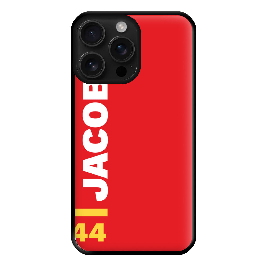 Personalised F1 Driver Red Phone Case for iPhone 16 Pro Max