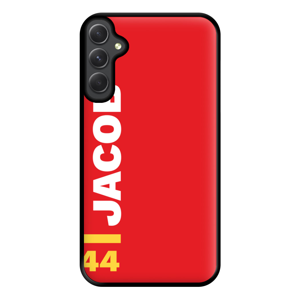 Personalised F1 Driver Red Phone Case for Galaxy A34