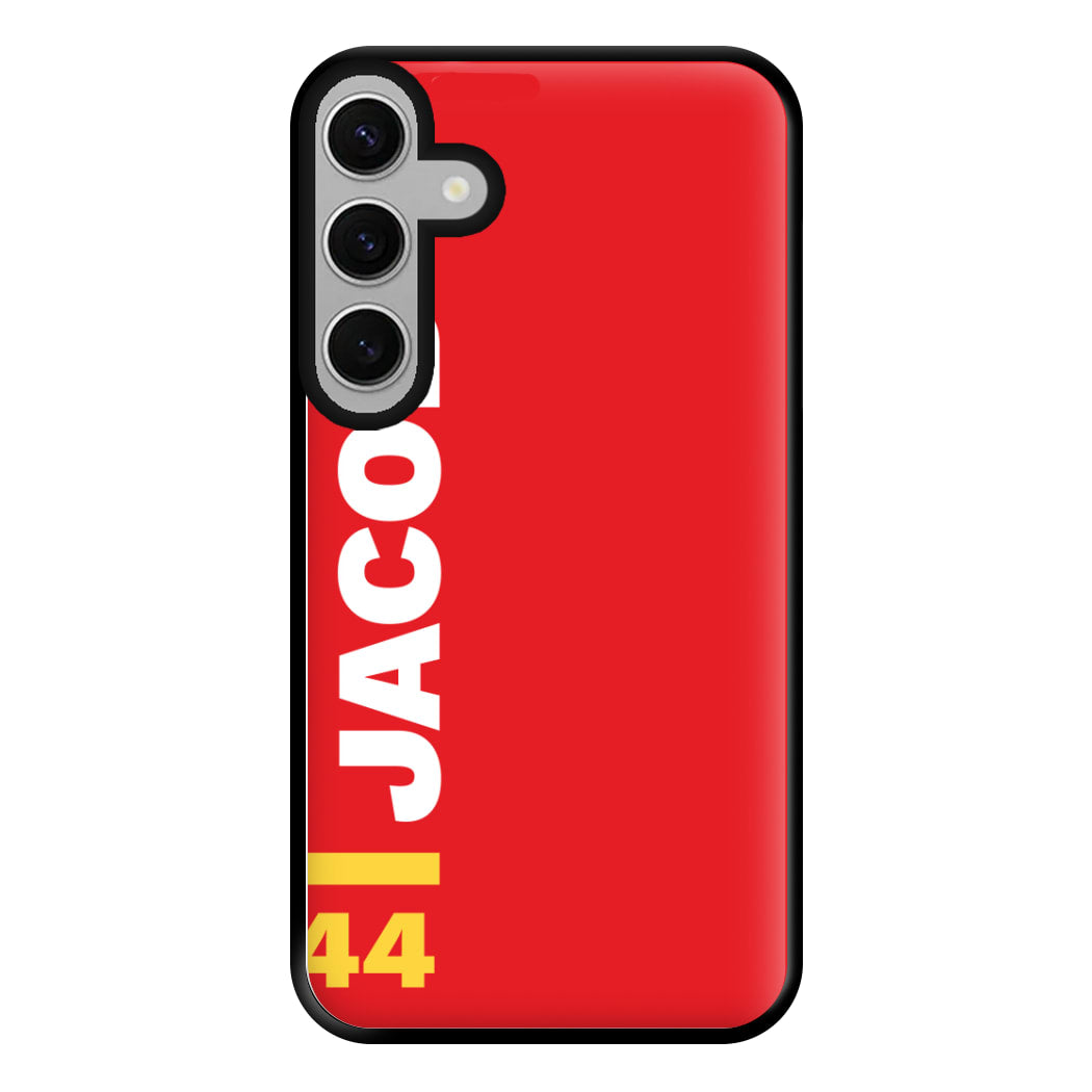 Personalised F1 Driver Red Phone Case for Galaxy S24FE