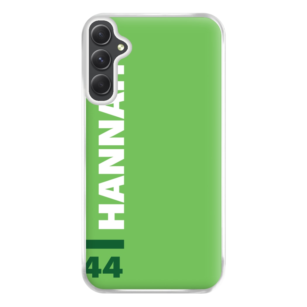 Personalised F1 Driver Green Phone Case for Galaxy A14