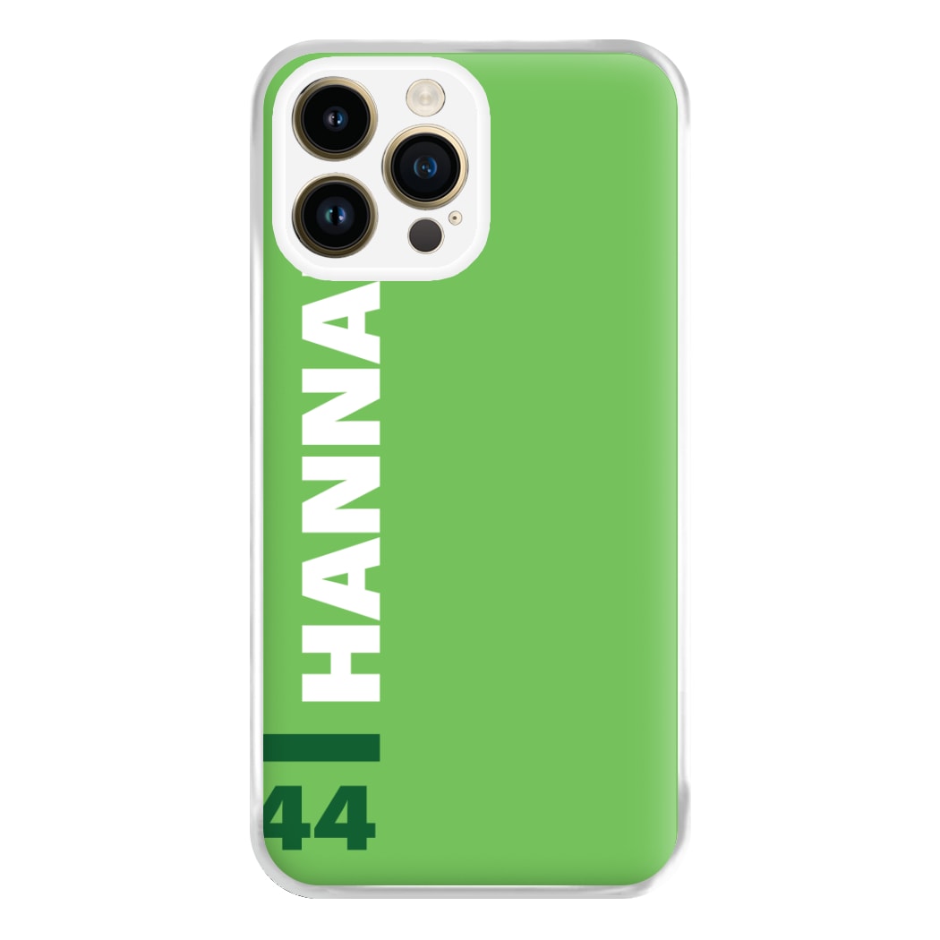 Personalised F1 Driver Green Phone Case for iPhone 14 Pro Max