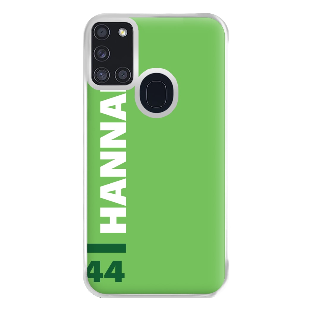 Personalised F1 Driver Green Phone Case for Galaxy A21s