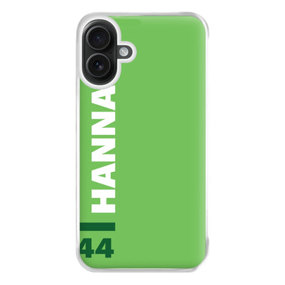 Personalised F1 Driver Green Phone Case for iPhone 16 Plus