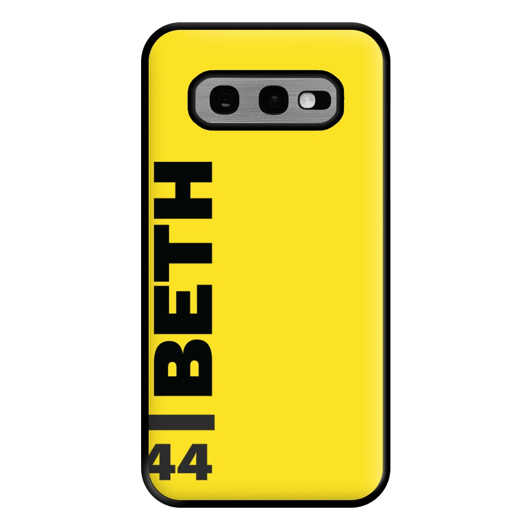 Personalised F1 Driver Yellow Phone Case for Galaxy S10e