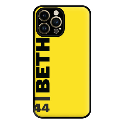 Personalised F1 Driver Yellow Phone Case for iPhone 14 Pro Max