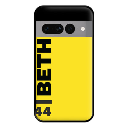 Personalised F1 Driver Yellow Phone Case for Google Pixel 7 Pro