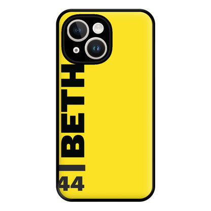 Personalised F1 Driver Yellow Phone Case for iPhone 14 Plus