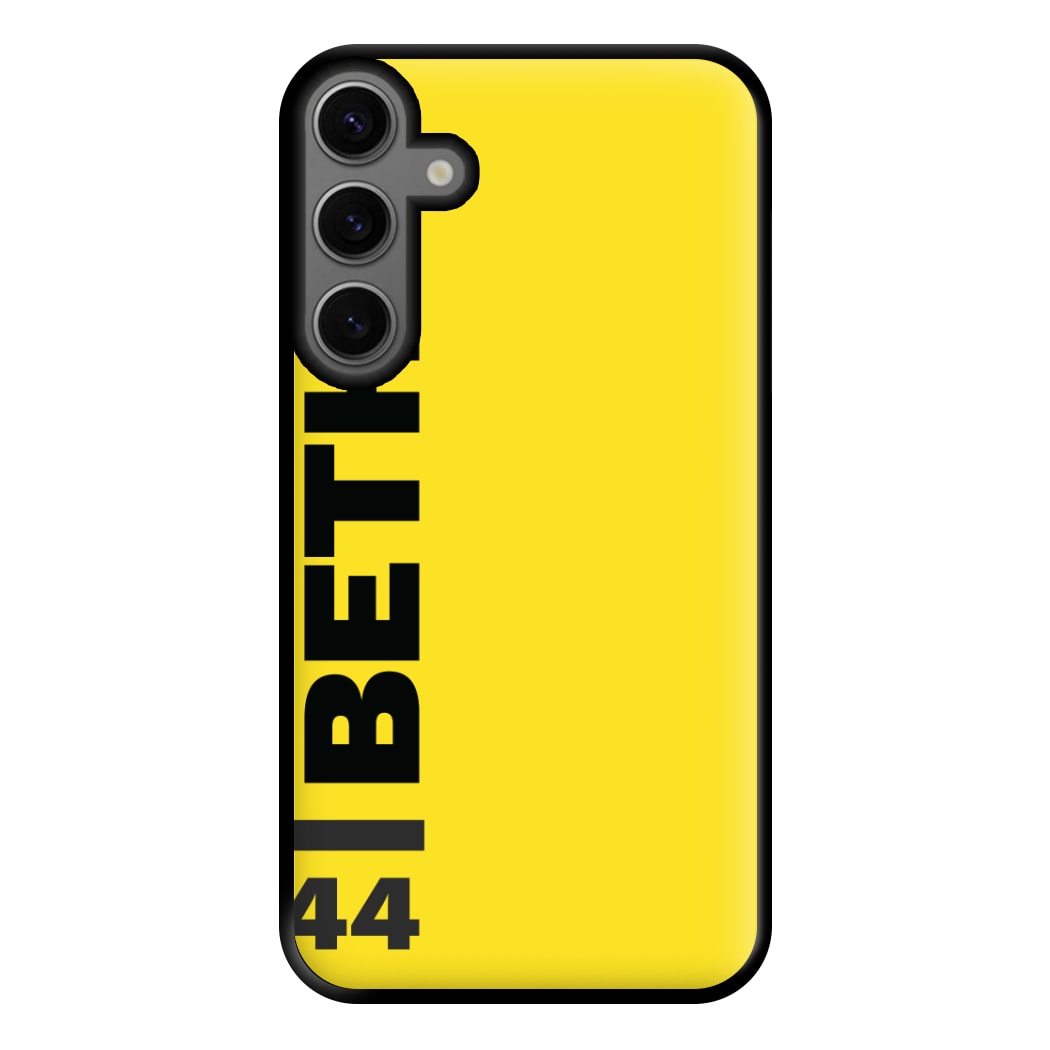 Personalised F1 Driver Yellow Phone Case for Galaxy S23FE