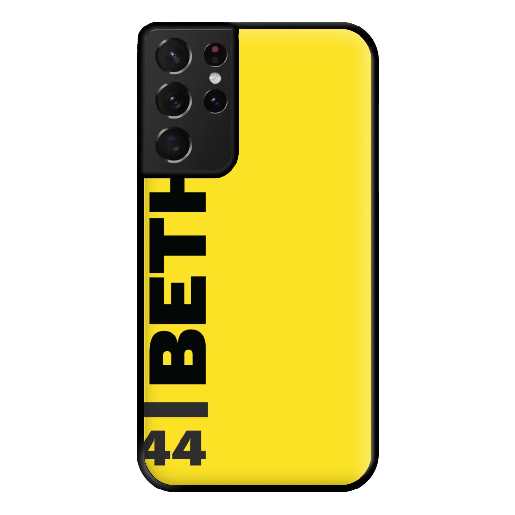 Personalised F1 Driver Yellow Phone Case for Galaxy S21 Ultra