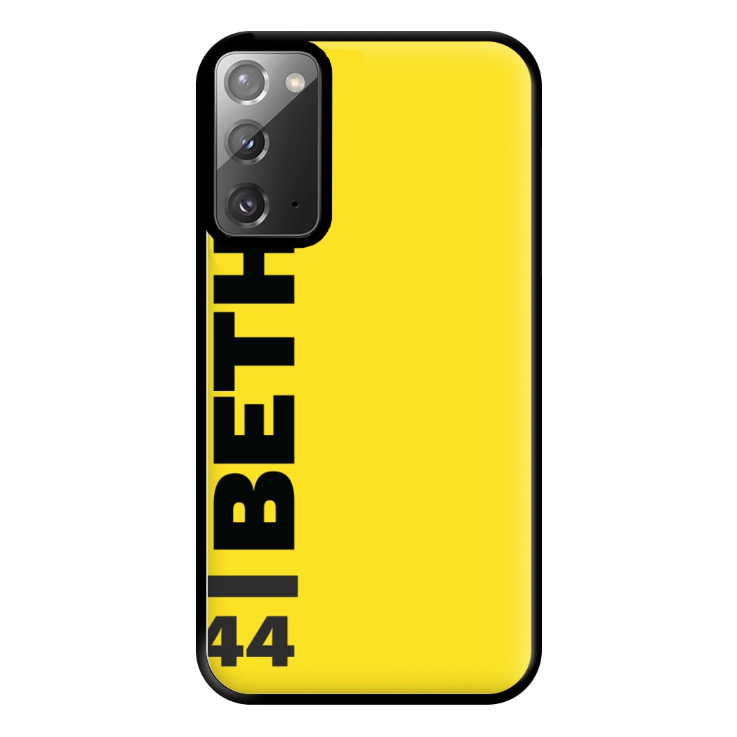 Personalised F1 Driver Yellow Phone Case for Galaxy Note 20 Ultra