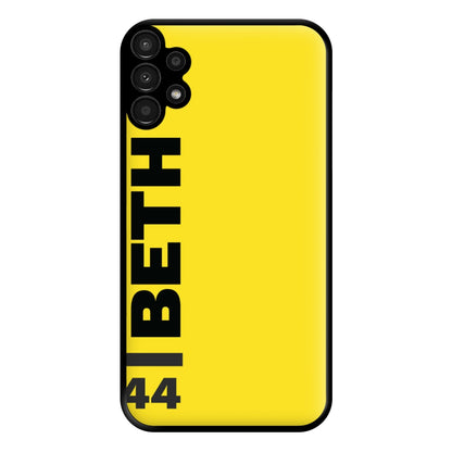 Personalised F1 Driver Yellow Phone Case for Galaxy A13