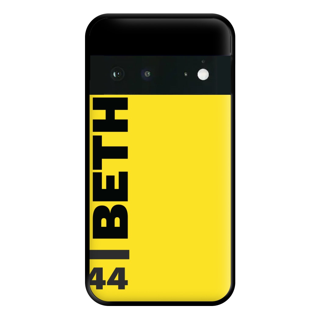 Personalised F1 Driver Yellow Phone Case for Google Pixel 6a