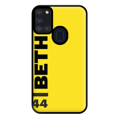 Personalised F1 Driver Yellow Phone Case for Galaxy A21s