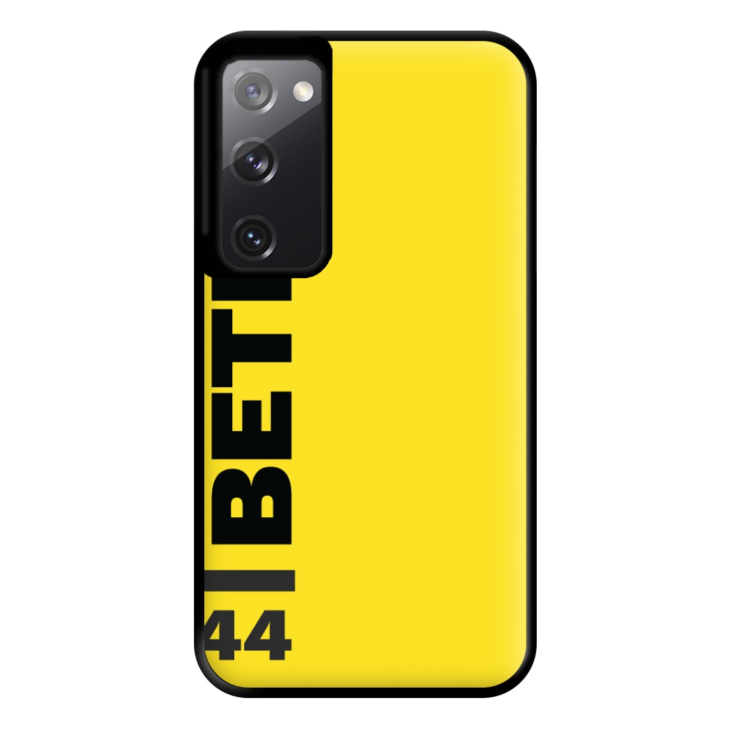 Personalised F1 Driver Yellow Phone Case for Galaxy S20FE