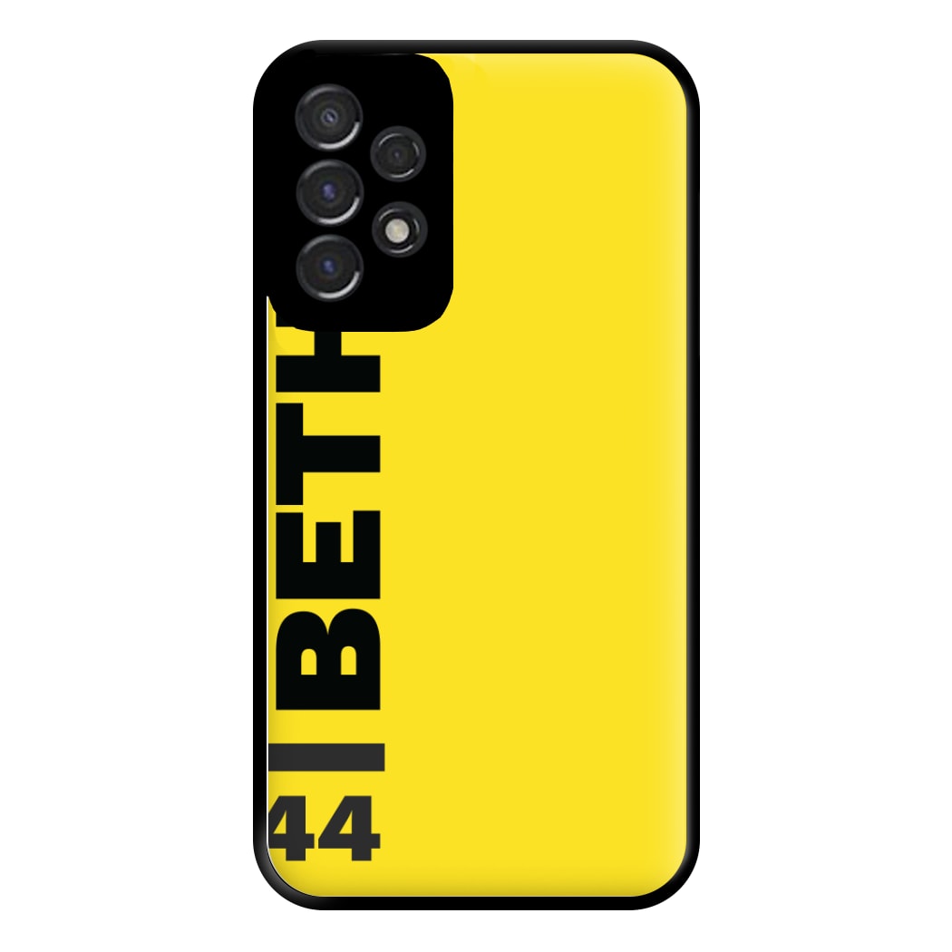 Personalised F1 Driver Yellow Phone Case for Galaxy A53