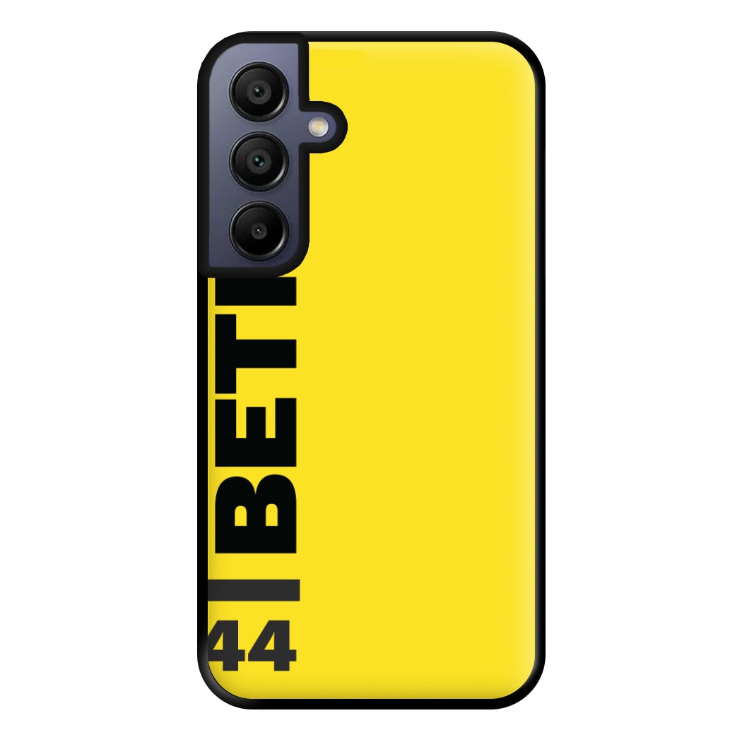 Personalised F1 Driver Yellow Phone Case for Galaxy A15