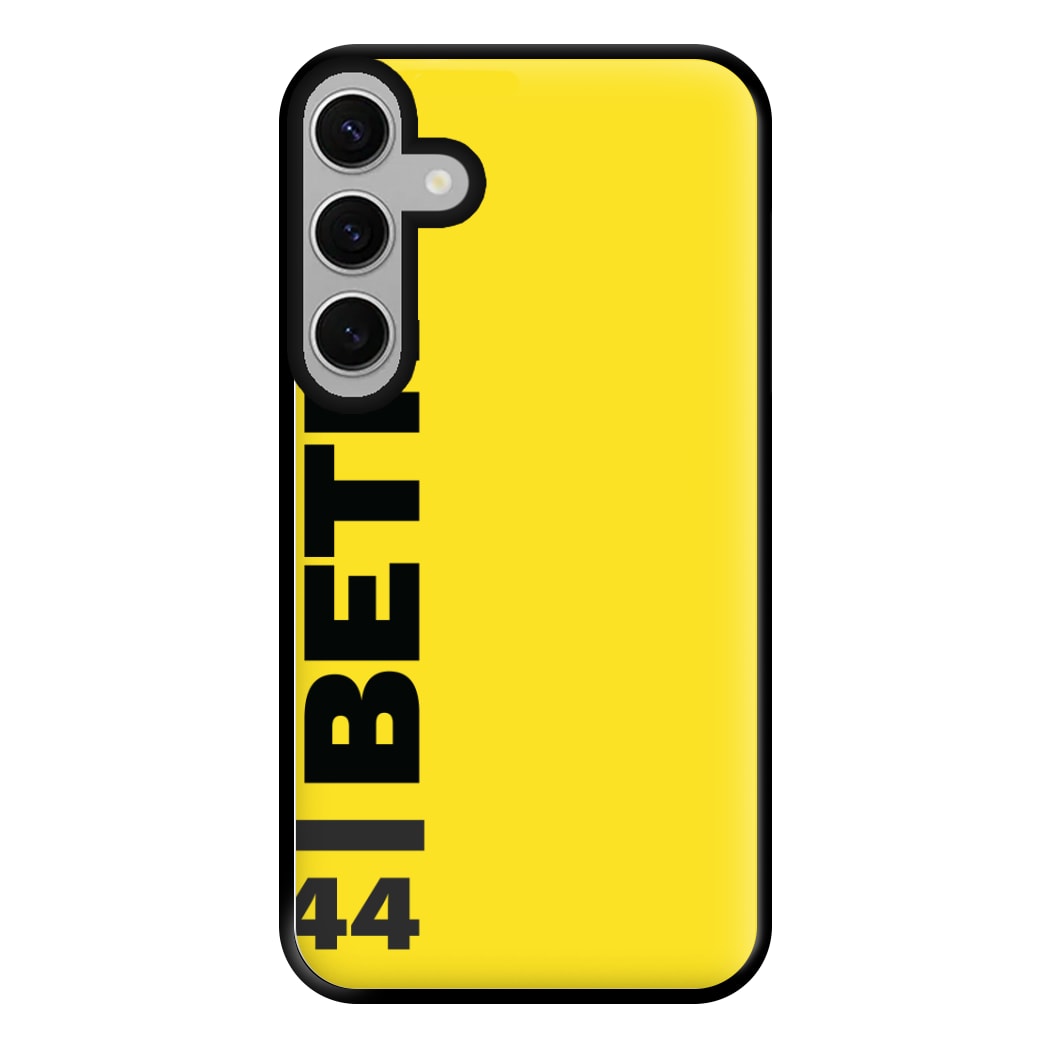 Personalised F1 Driver Yellow Phone Case for Galaxy S24FE