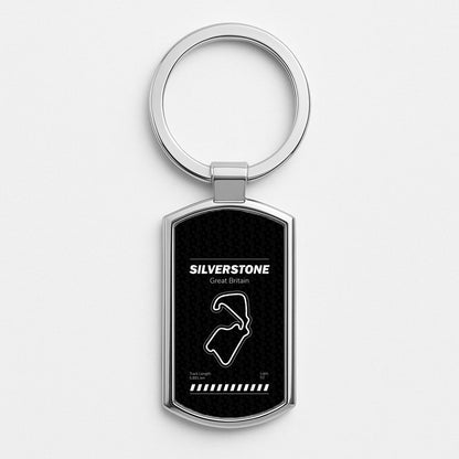 Silverstone Circuit Silver Keyring