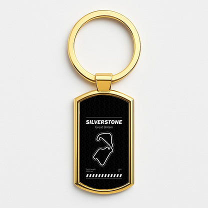 Silverstone Circuit Gold Keyring