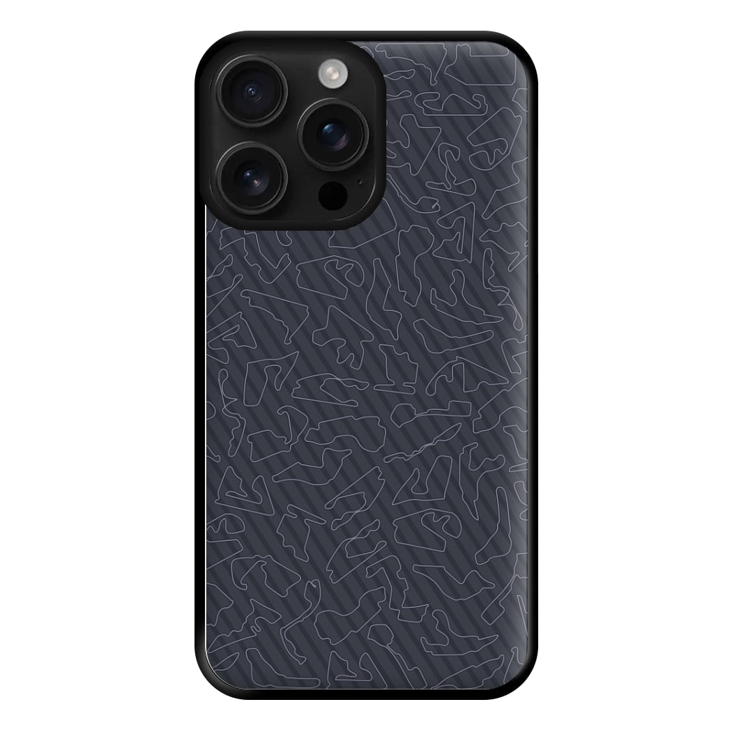 Track Outlines Gray Phone Case