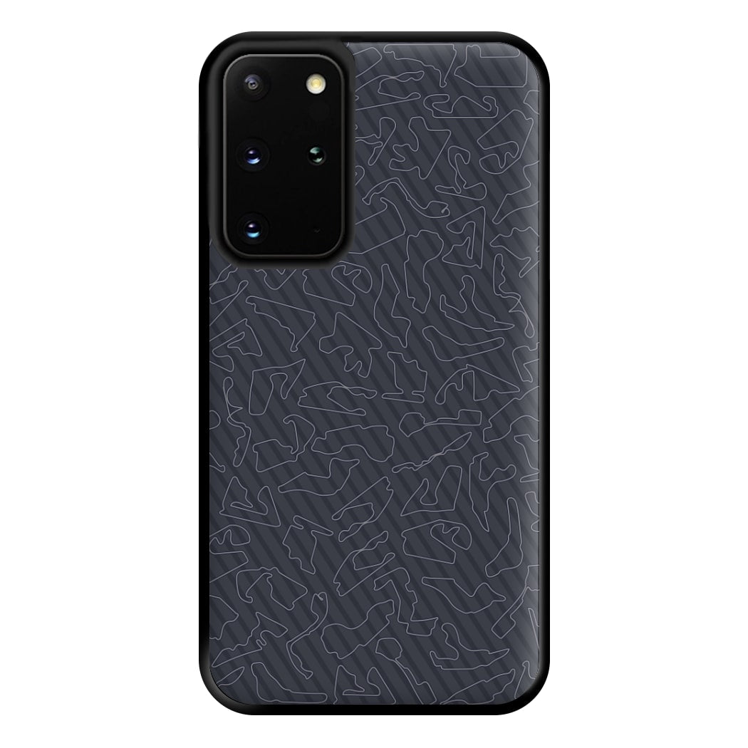 Track Outlines Gray Phone Case for Galaxy S20 Plus