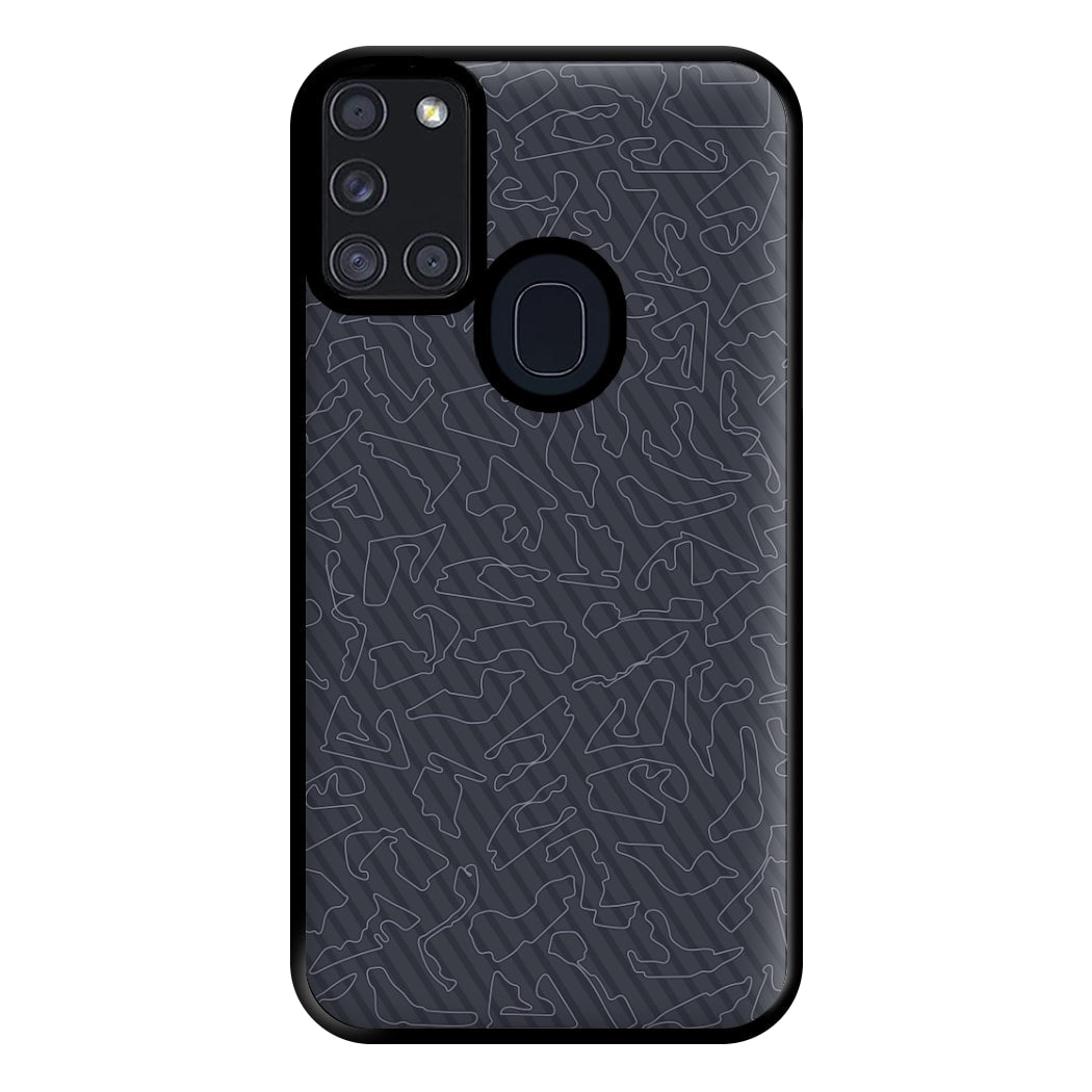 Track Outlines Gray Phone Case for Galaxy A21s