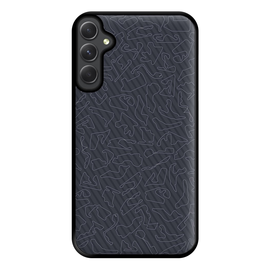 Track Outlines Gray Phone Case for Galaxy A54