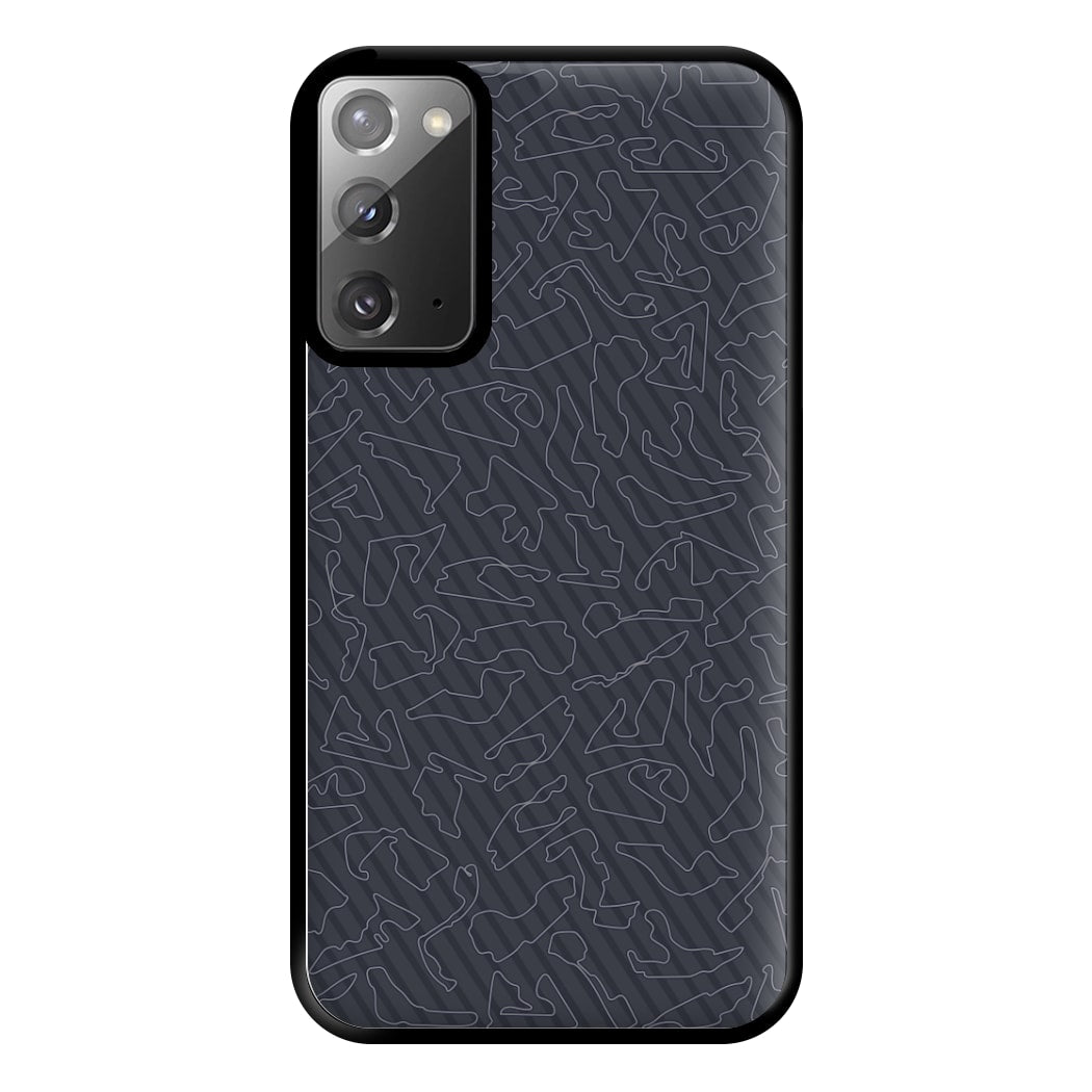 Track Outlines Gray Phone Case for Galaxy Note 20 Ultra