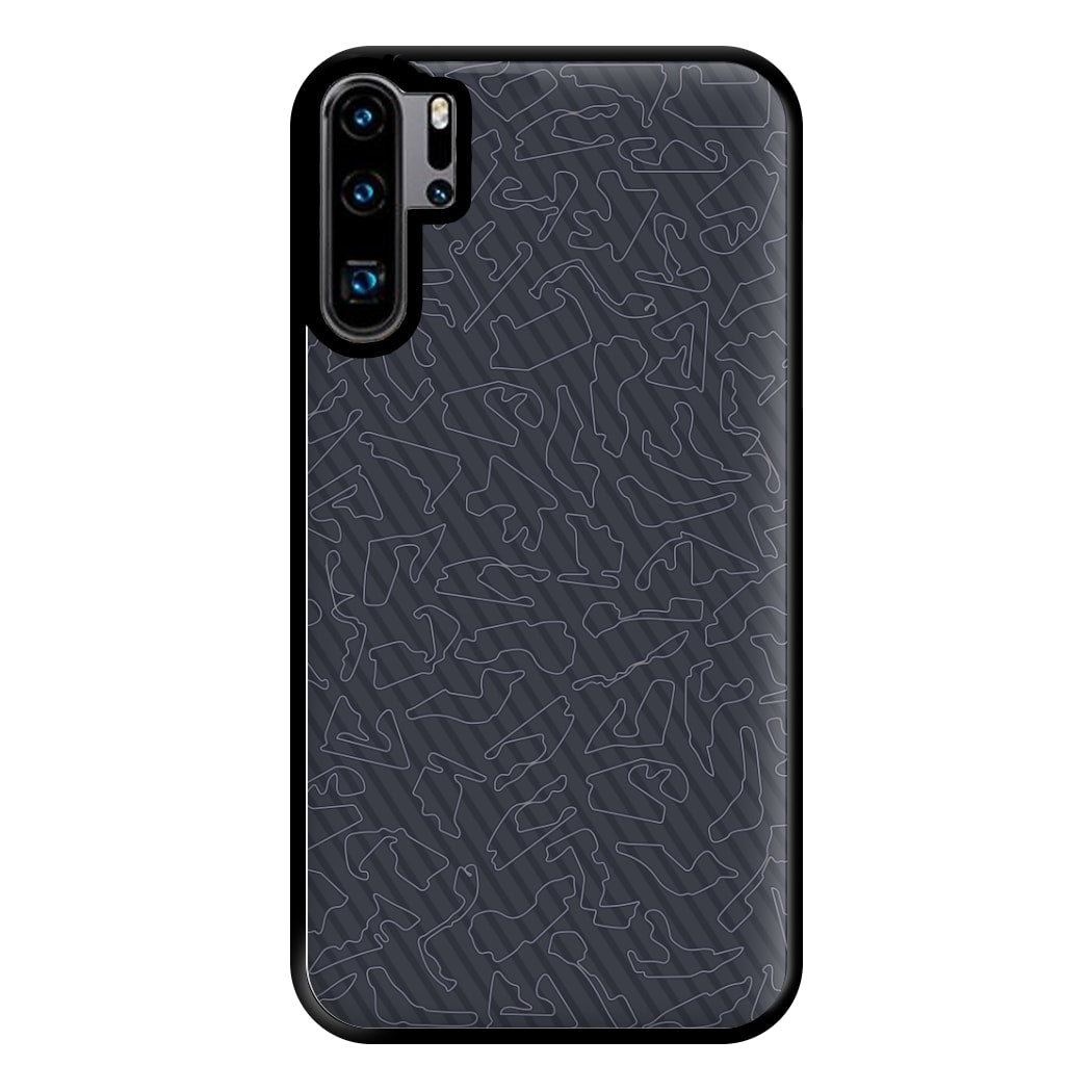 Track Outlines Gray Phone Case for Huawei P30 Pro