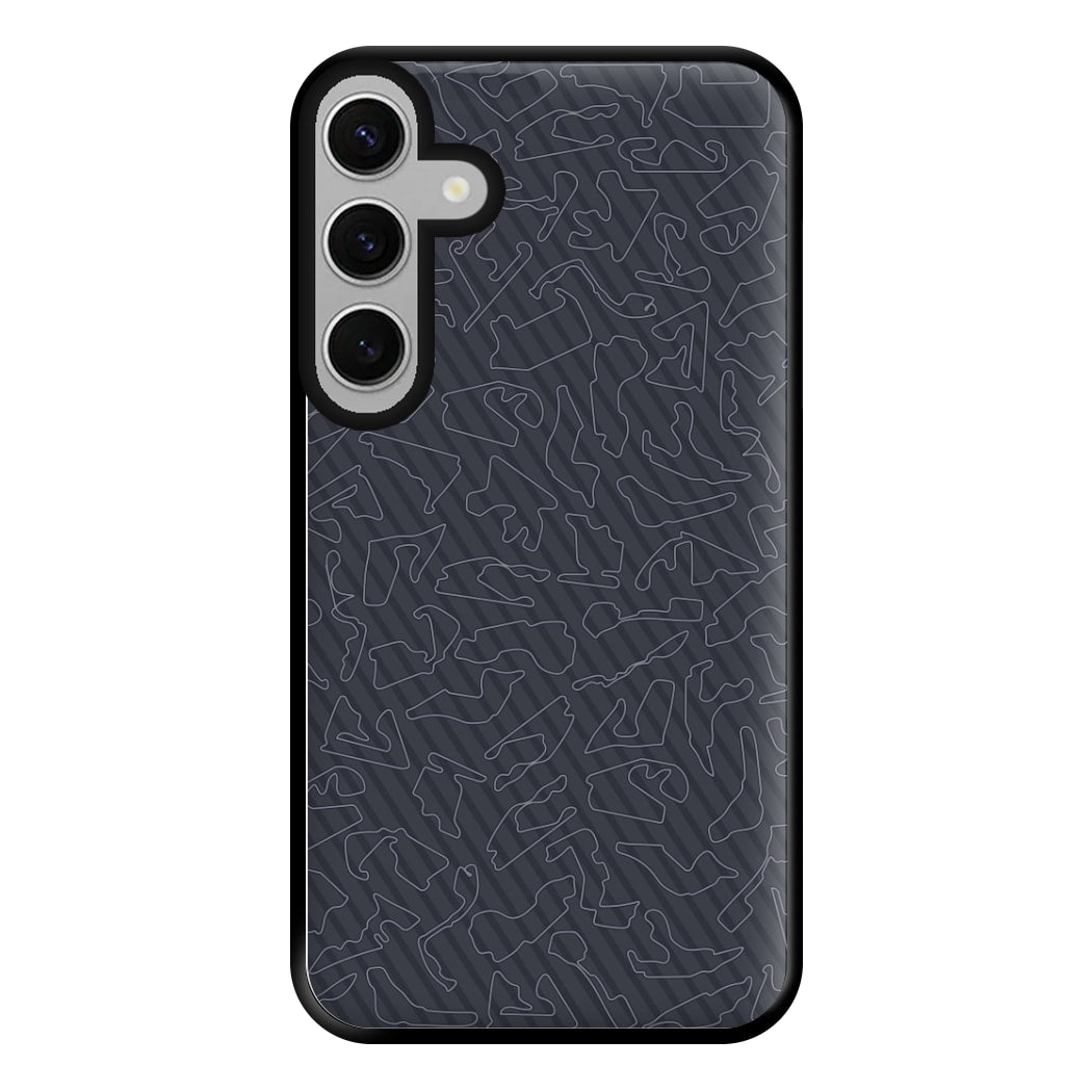 Track Outlines Gray Phone Case for Galaxy S24FE