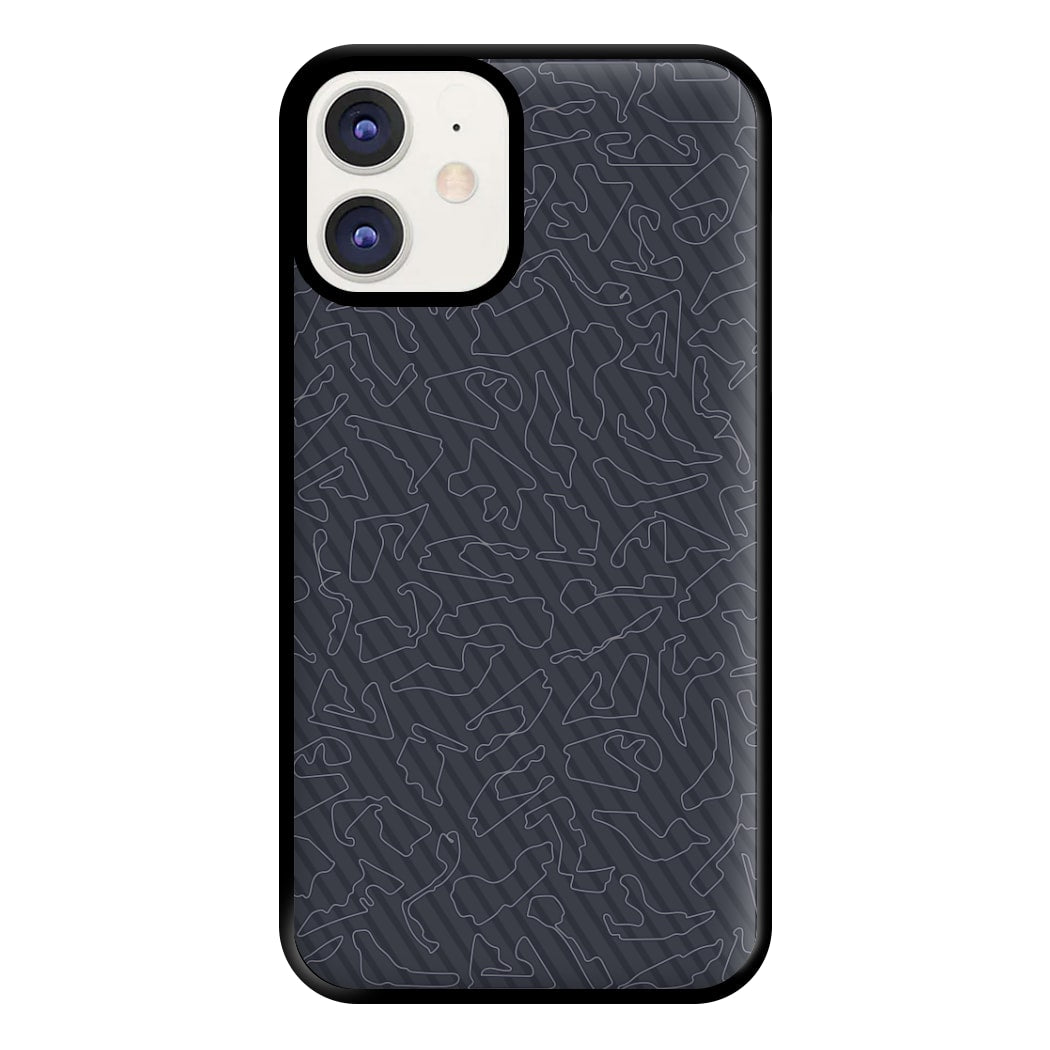 Track Outlines Gray Phone Case for iPhone 12 / 12 Pro