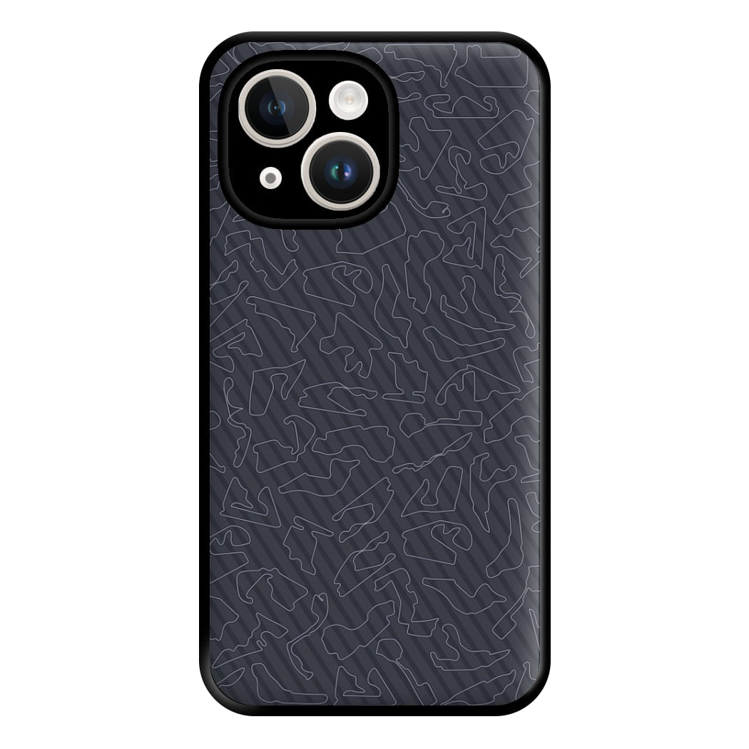 Track Outlines Gray Phone Case for iPhone 14 Plus