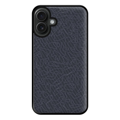 Track Outlines Gray Phone Case for iPhone 16 Plus