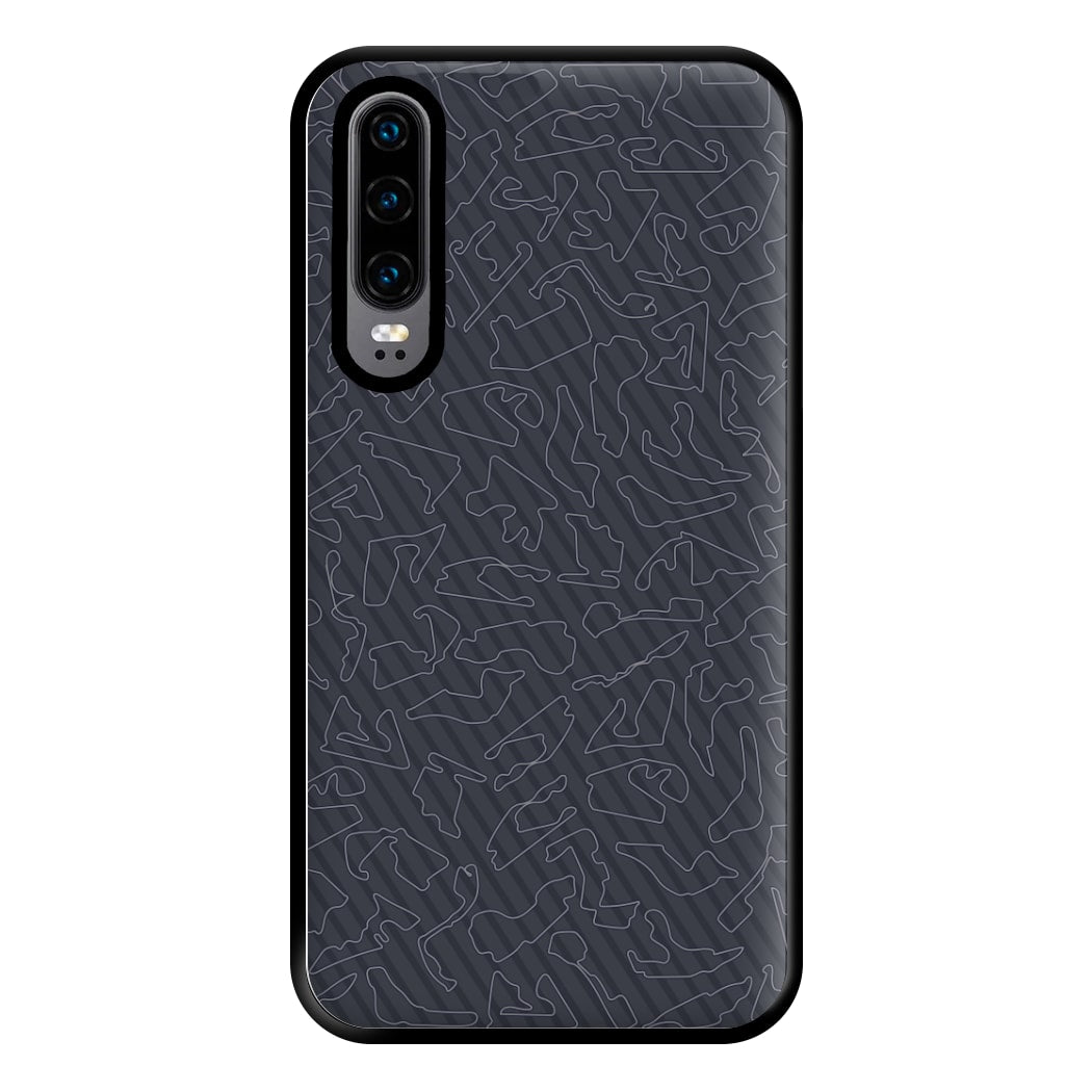 Track Outlines Gray Phone Case for Huawei P30