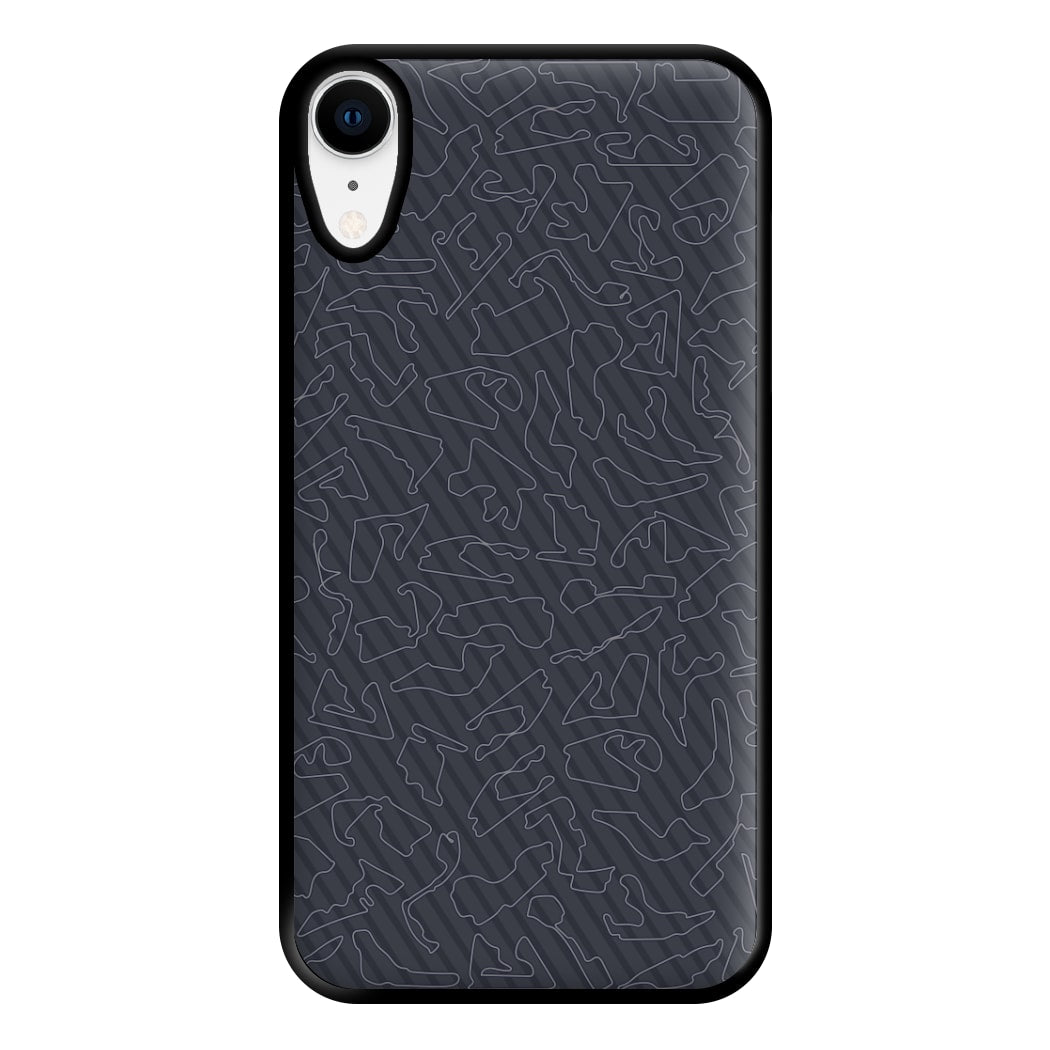 Track Outlines Gray Phone Case for iPhone XR