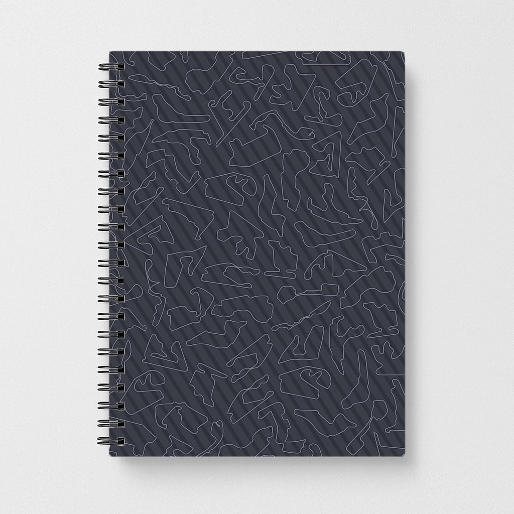Track Outlines Gray Notebook