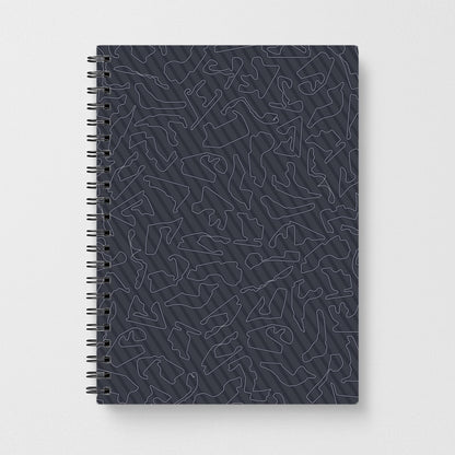 Track Outlines Gray Notebook