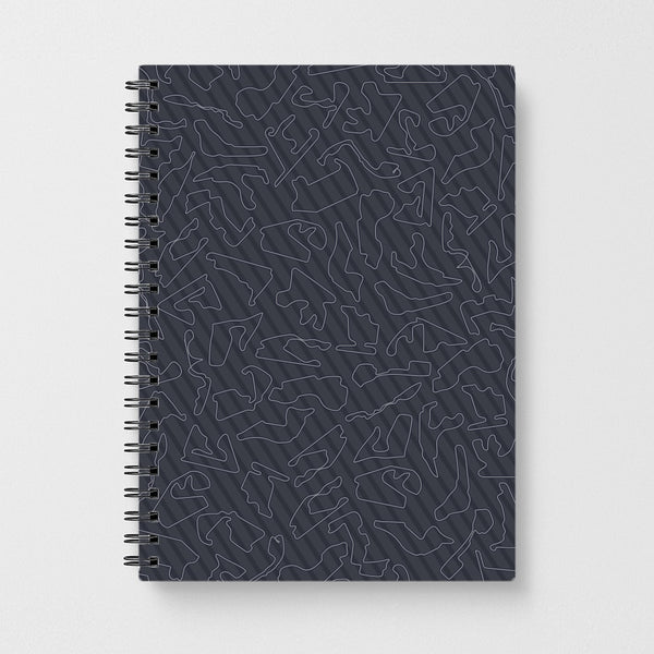 Track Outlines Gray Notebook