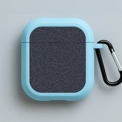 Track Outlines Gray Blue AirPods Case