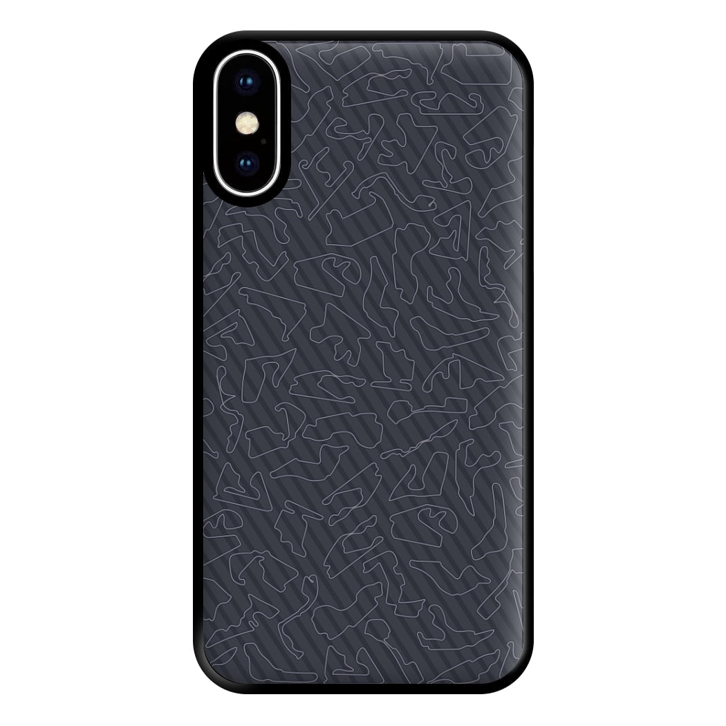 Track Outlines Gray Phone Case for iPhone XS Max