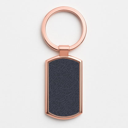 Track Outlines Gray Rose Gold Keyring