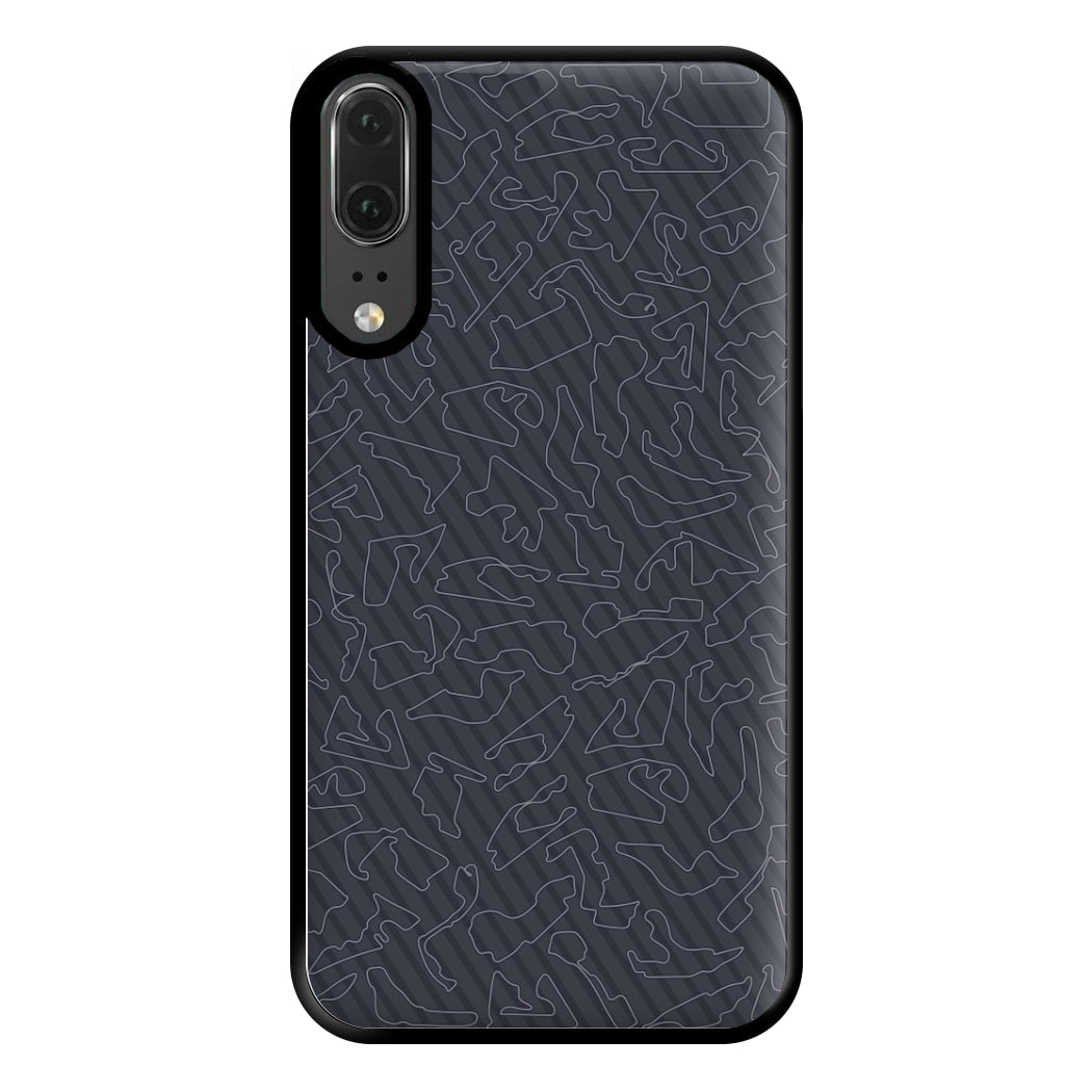 Track Outlines Gray Phone Case for Huawei P20