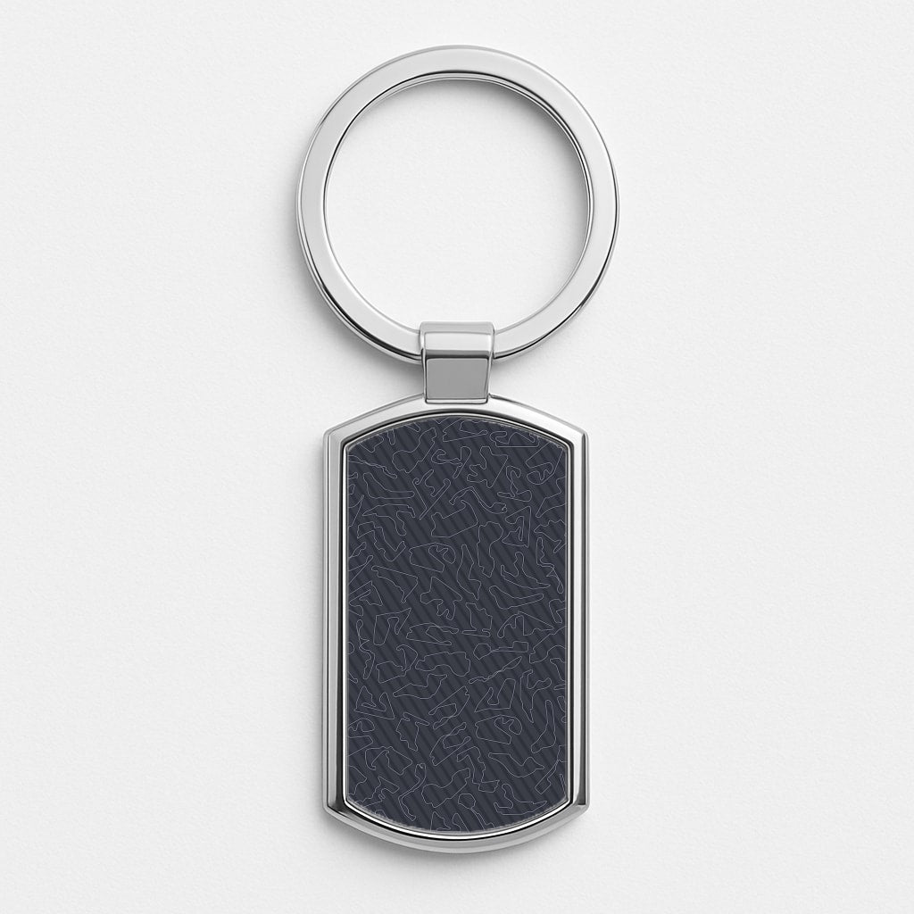 Track Outlines Gray Luxury Keyring