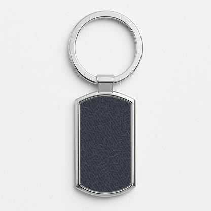 Track Outlines Gray Silver Keyring