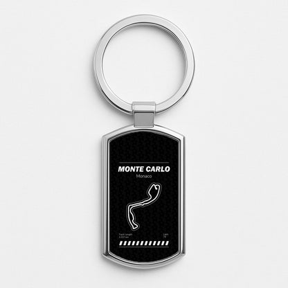 Monte Carlo Circuit Silver Keyring